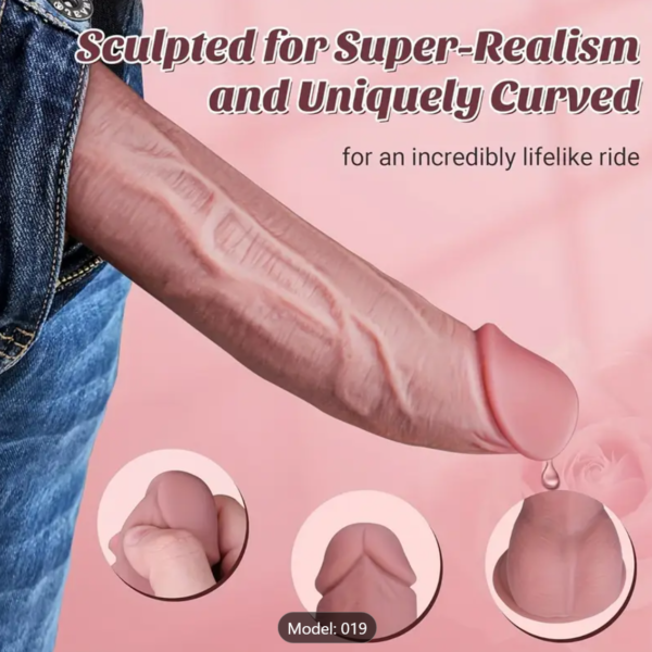 9.1" Remote Controlled Liquid Silicone 4-in-1 Rotating Thrust Vibrator - Image 6