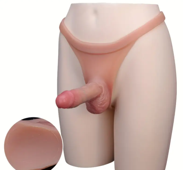 Real Feel Wearable Silicone Dildo Thong - Image 2