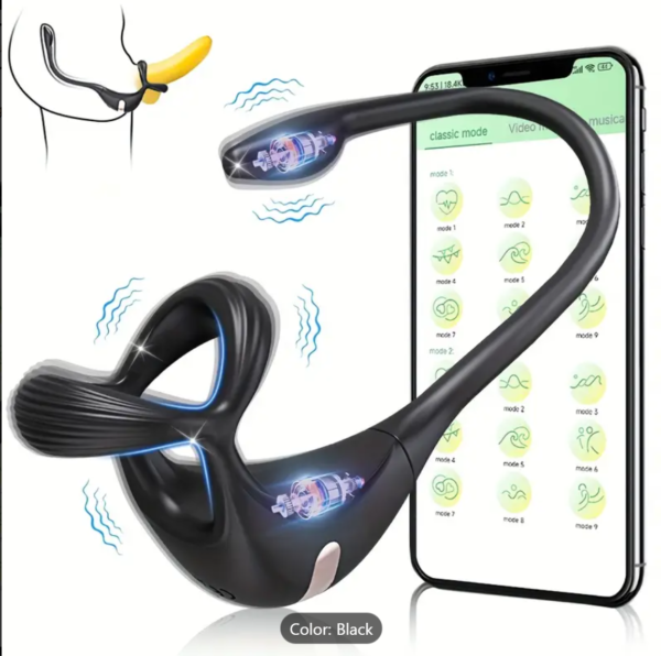 3-in-1 Prostate Locking Ring – APP-Controlled Anal & Testicle Vibrator - Image 9