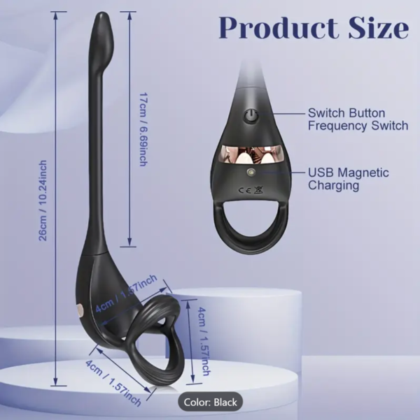3-in-1 Prostate Locking Ring – APP-Controlled Anal & Testicle Vibrator - Image 7
