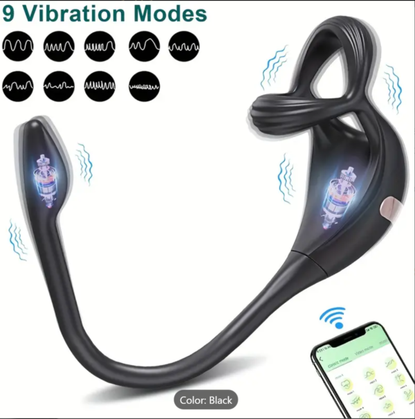 3-in-1 Prostate Locking Ring – APP-Controlled Anal & Testicle Vibrator - Image 6
