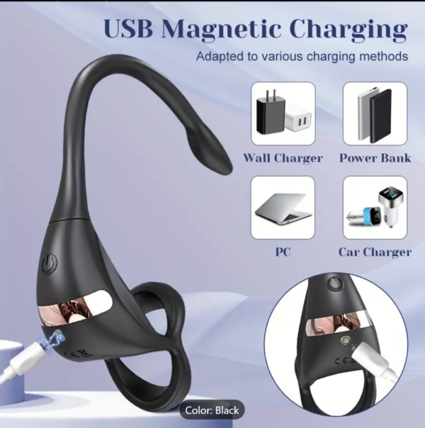 3-in-1 Prostate Locking Ring – APP-Controlled Anal & Testicle Vibrator - Image 2
