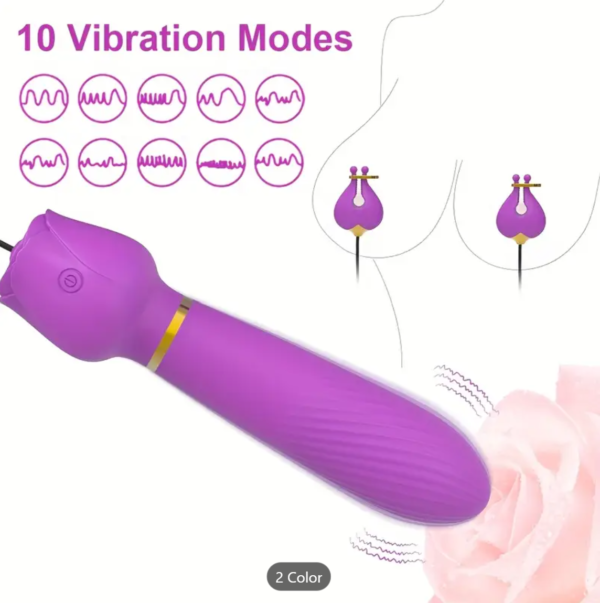 2-in-1 Couple Vibrator – 10-Mode Clitoral & Front Play Toy - Image 2