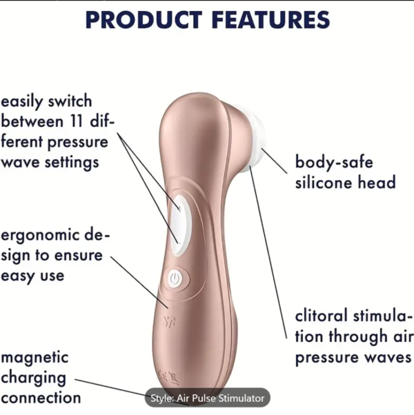 Air-Pulse Clitoral Stimulator – Rose Gold Sucking Toy with Pressure-Wave Tech - Image 2