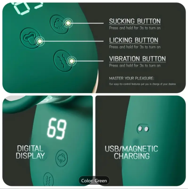 Tease Suction Vibrator – 9 Licking & 3 Suction Modes - Image 3