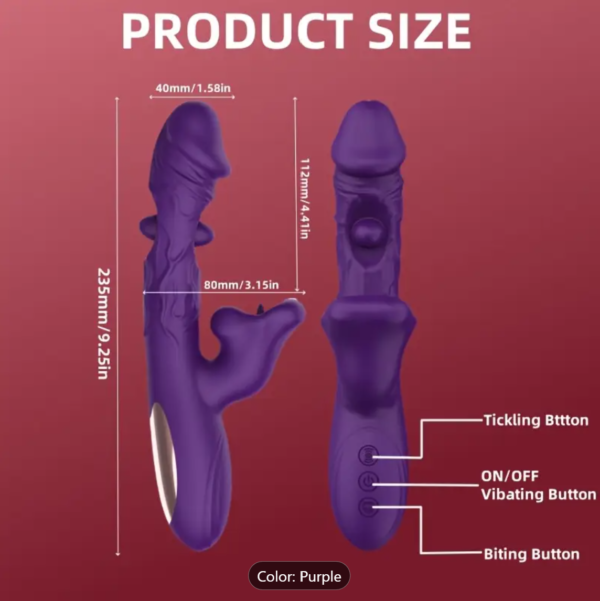 3-in-1 G-Spot & Clitoral Rabbit Vibrator – Licking, Slapping & Vibration - Image 3