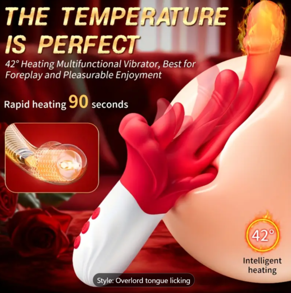 4-in-1 Heated Tongue Lick Vibrator – Couples’ Sensory Play Toy - Image 4