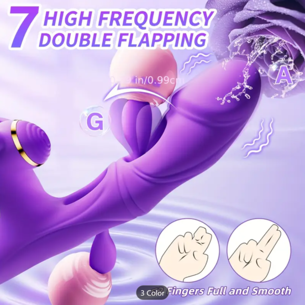 4-in-1 Clitoral & Vaginal Vibrator – Slapping, Clasping, Vibration & Heat - Image 4