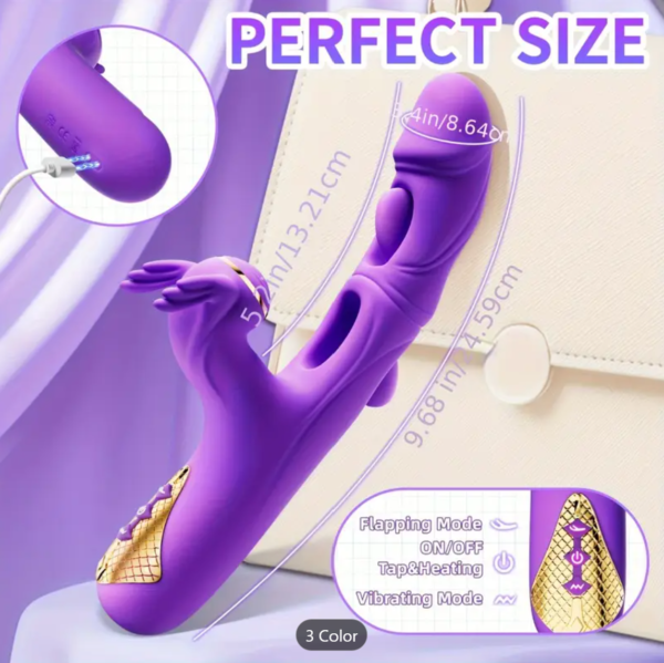 4-in-1 Clitoral & Vaginal Vibrator – Slapping, Clasping, Vibration & Heat - Image 6