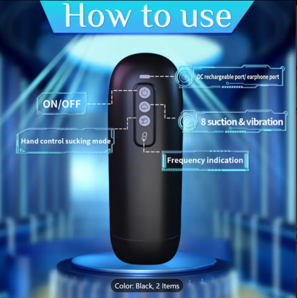 PowerSuck Men's Electric Masturbator – 8 Modes of Ultimate Pleasure - Image 3
