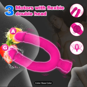 Double-Ended Vibrator – Rechargeable Silicone Dildo for Couples