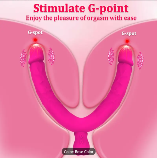 Double-Ended Vibrator – Rechargeable Silicone Dildo for Couples - Image 9