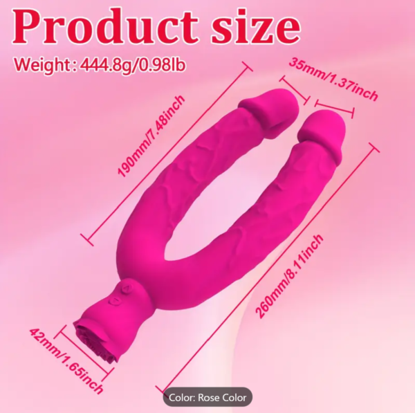 Double-Ended Vibrator – Rechargeable Silicone Dildo for Couples - Image 8