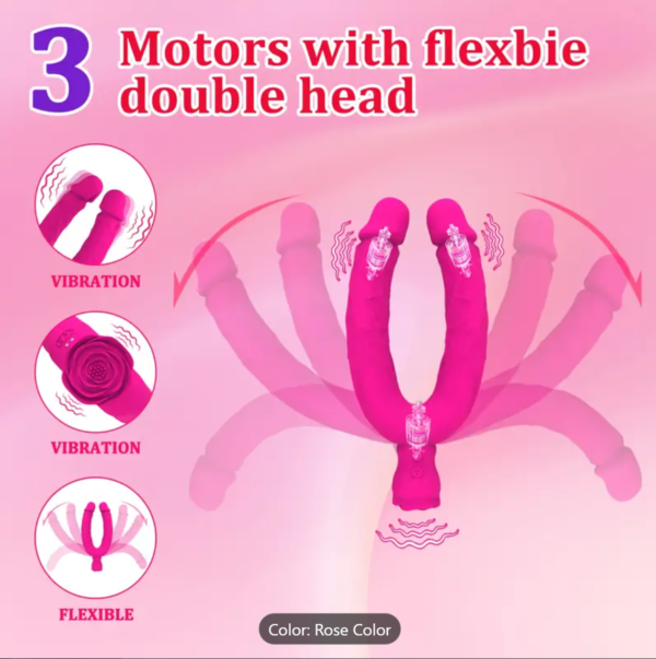 Double-Ended Vibrator – Rechargeable Silicone Dildo for Couples - Image 7