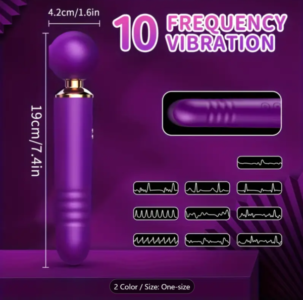 3-in-1 Vibrator – Suction, Vibration & Telescopic Pleasure Wand - Image 2