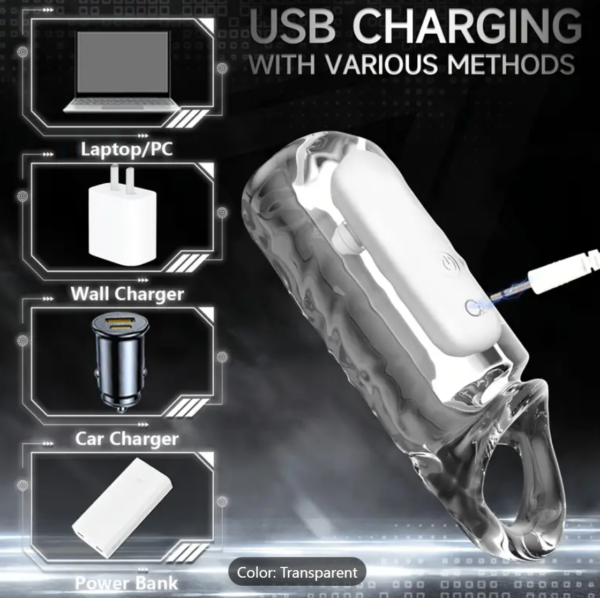 Clear Vibrating Penis Sleeve – 10 Vibration Modes for Electrifying Play - Image 2