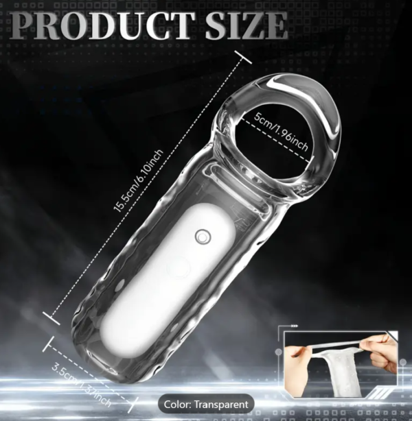 Clear Vibrating Penis Sleeve – 10 Vibration Modes for Electrifying Play - Image 3